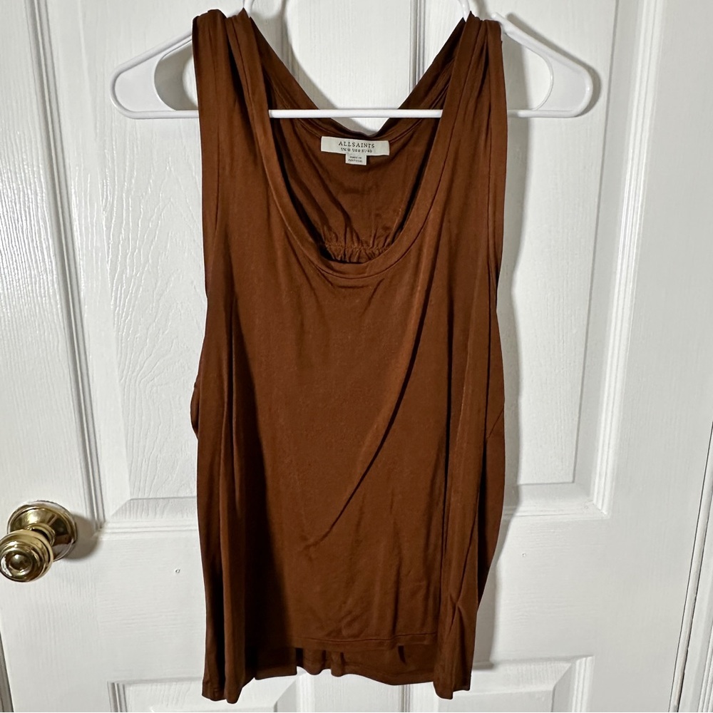 AllSaints Tessa Tank in Foxtail Brown - Picture 2 of 10